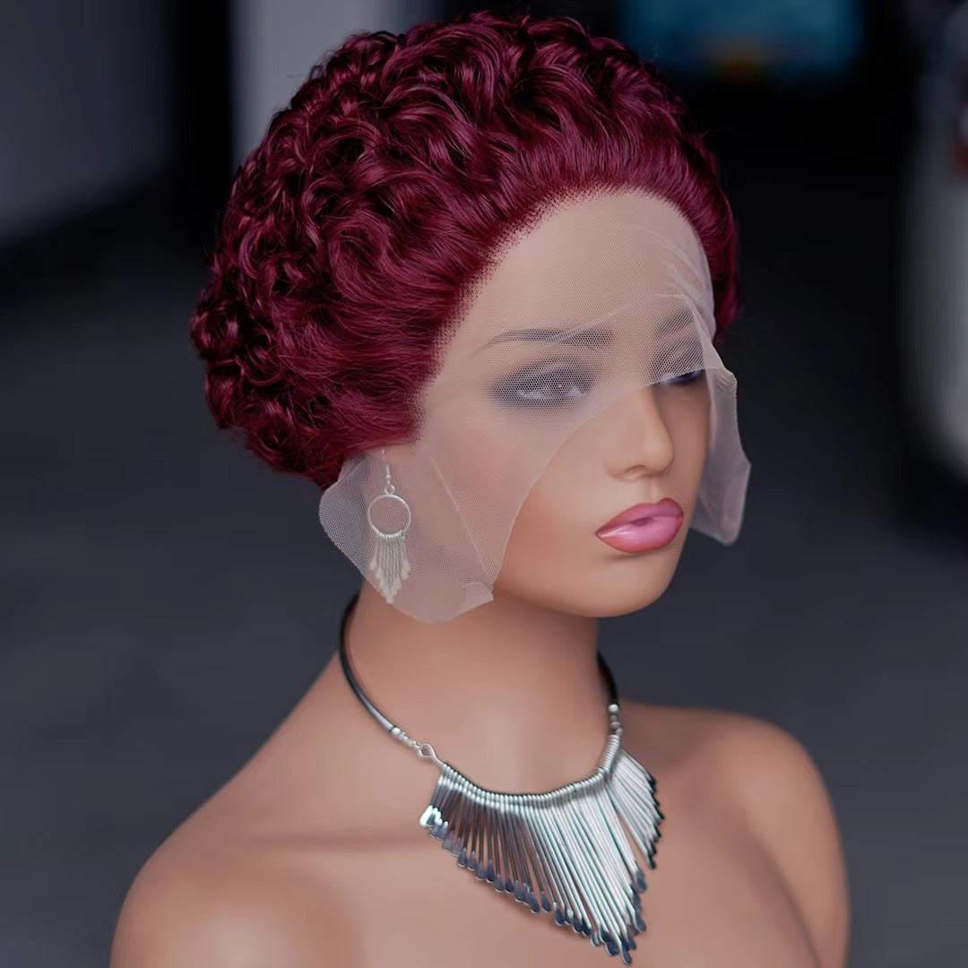 Afro Curly Short Pixie Cut Lace Wigs.